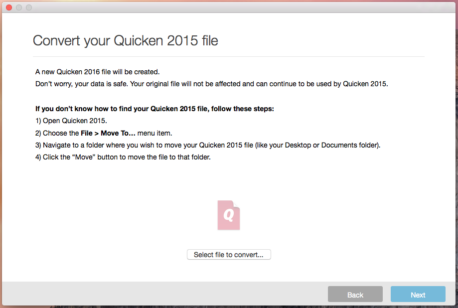 quicken for mac 2015 purchased from mac app store